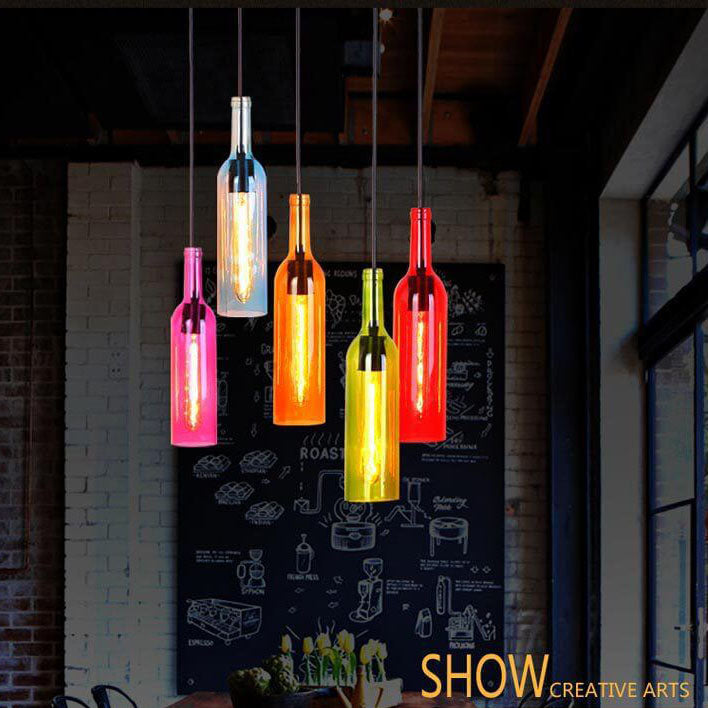 Lampadario in Vetro Antico con 1 Luce