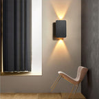 Lampada da Parete LED a Pannello Piano Rettangolare in Alluminio Minimalista Nordico con 2 Luci