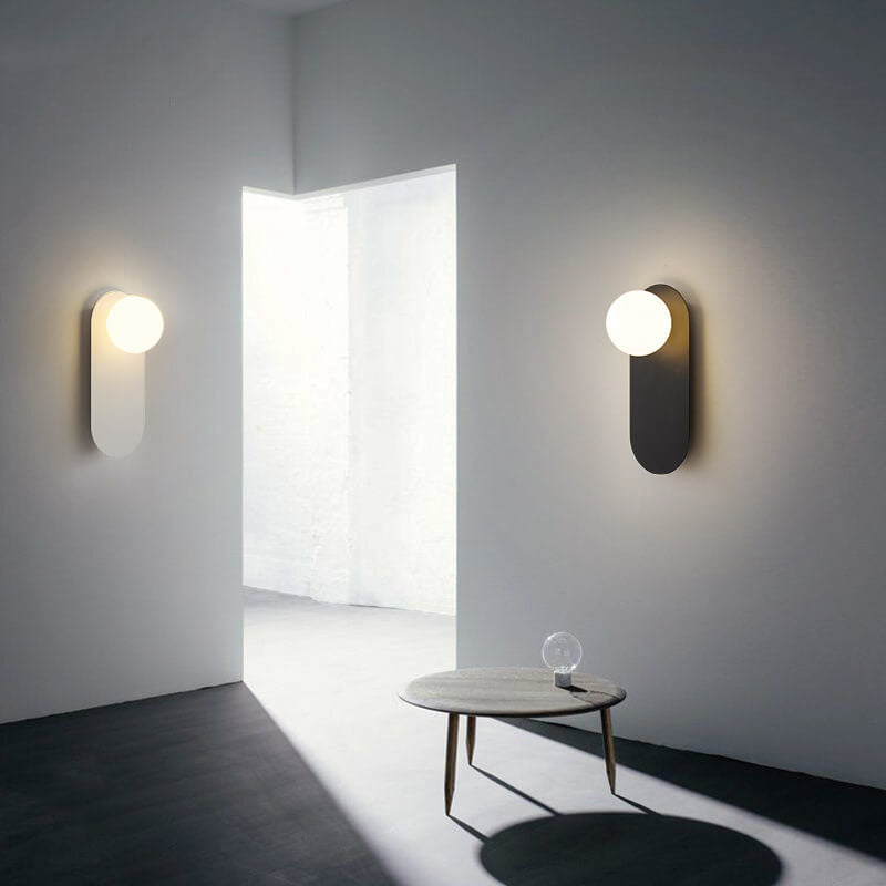 Base in Vetro Minimalista Nordico Lampada da Parete a 1 Luce
