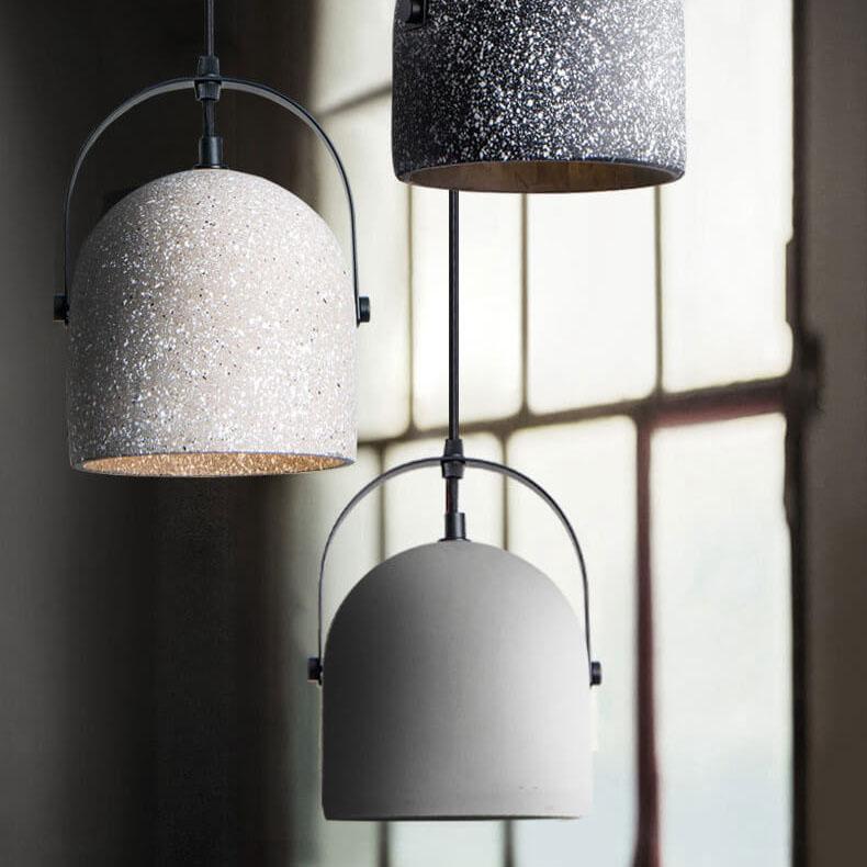 Lampada a Sospensione Cilindrica in Cemento Creativo Nordic con 1 Luce