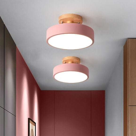 Lampada da soffitto a LED rotonda Nordic Log semi-incassata