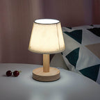Lampada da Tavolo LED con Paralume a Tamburo in Lino Vintage 1 Luce