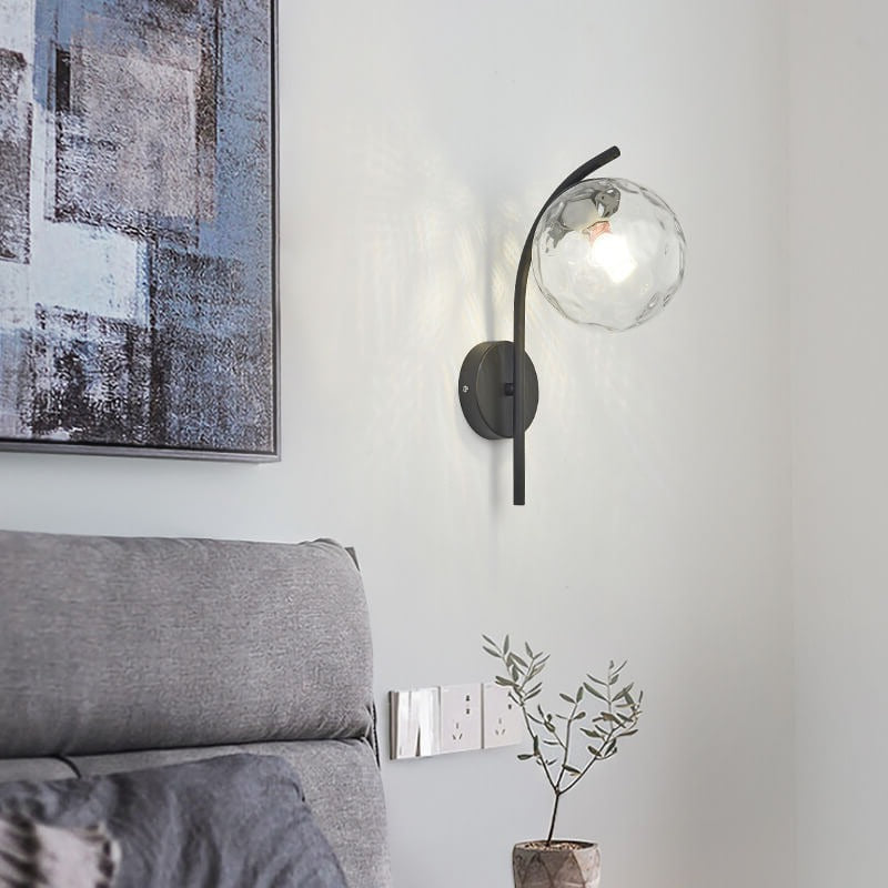 Applique da Parete Lampada a Globo di Vetro Nordic Arc 1 Luce