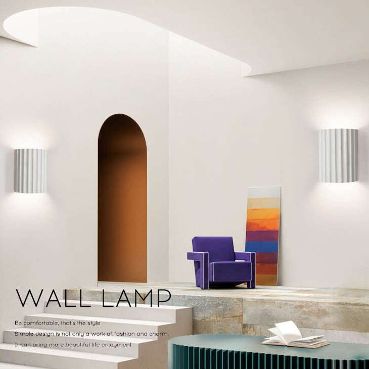 Lampada da parete a sconce con cilindro mezzo striato in resina Macaron 1 luce