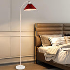 Lampada da terra con paralume plissettato in tessuto minimalista a 1 luce