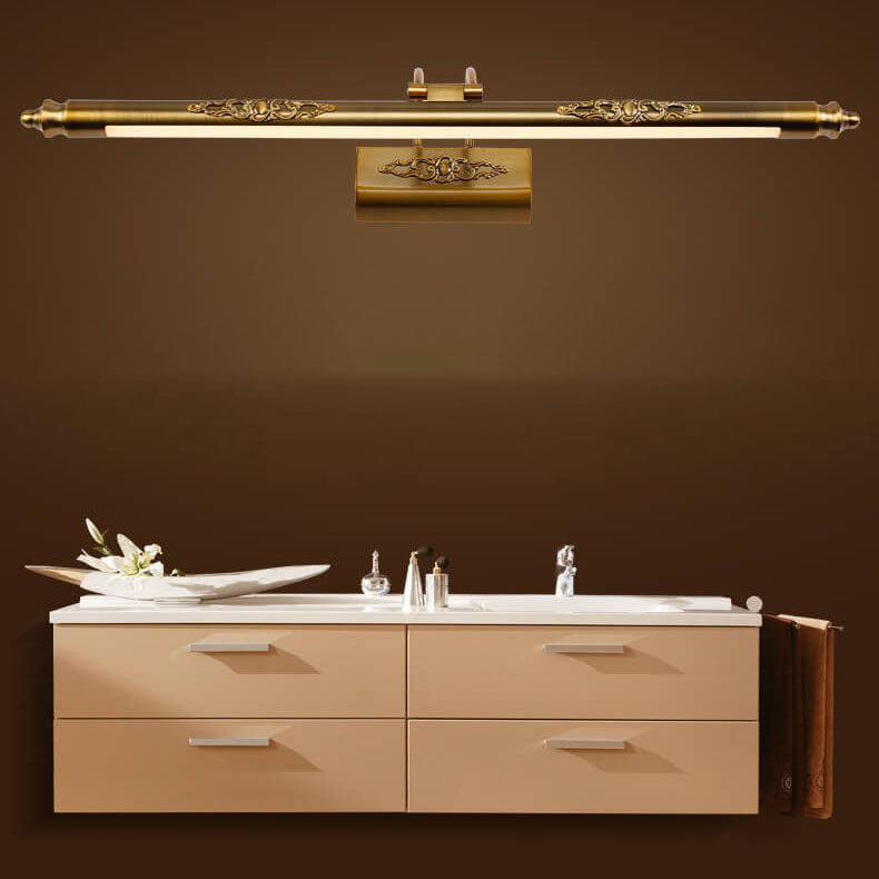 Specchio LED da parete retro europeo intagliato con 1 luce