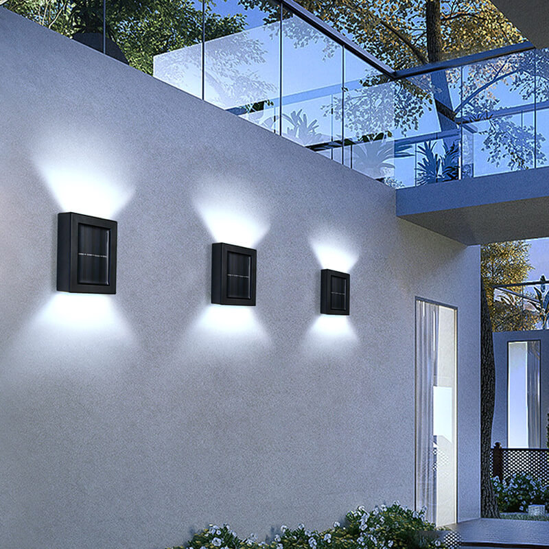 Lampada da Parete da Giardino LED Impermeabile Solare a Forma Quadrata