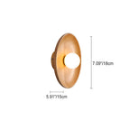 Applique da parete moderna minimalista rotonda in legno massello con 1 luce