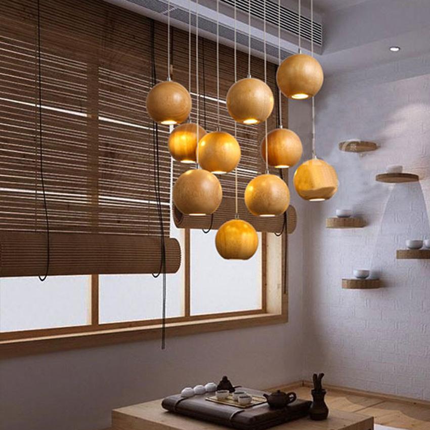 Frendorf | Lampada a sospensione in legno a forma di sfera | Design moderno e naturale