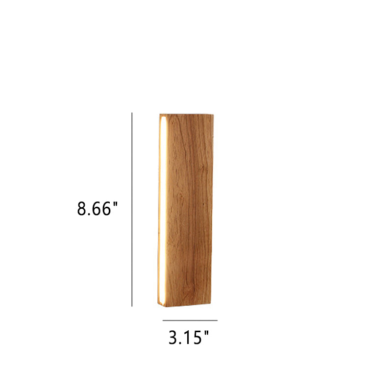 Lampada da parete LED a striscia in legno massello semplice