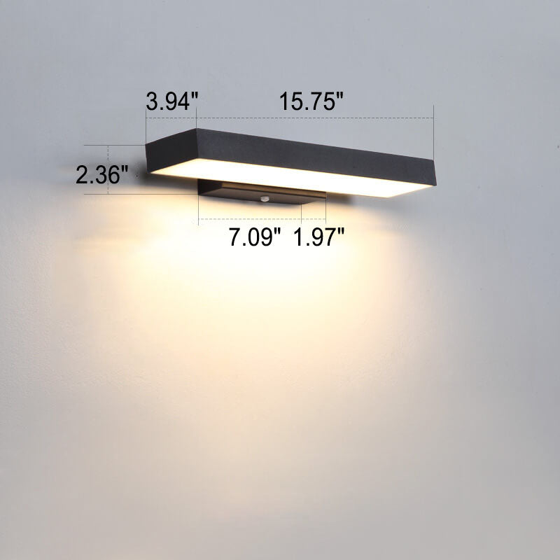 Lampada da Parete Esterno LED Piatta con Sensore Moderno Minimalista Rettangolare Impermeabile