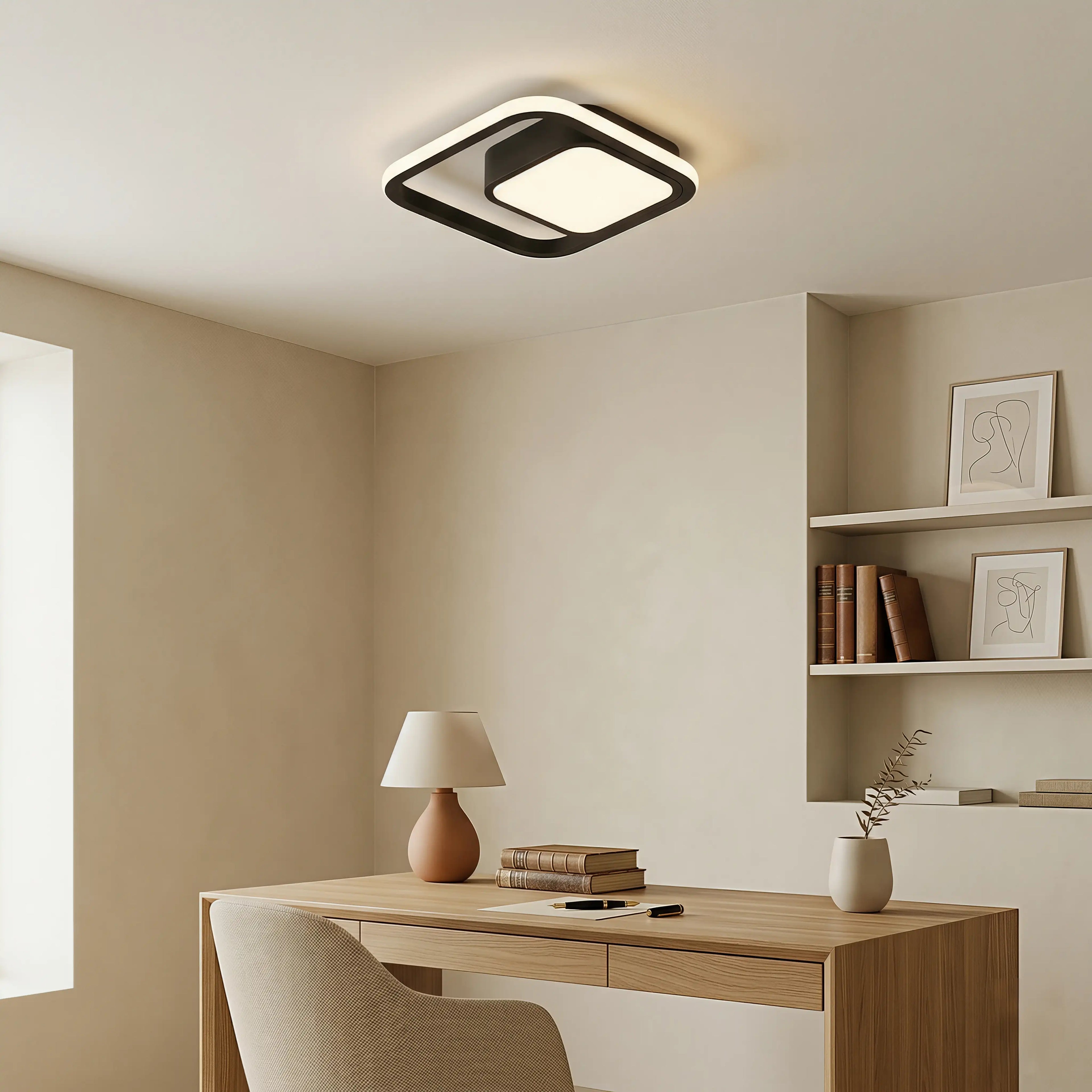 Lampada da soffitto a doppio anello minimalista nordica