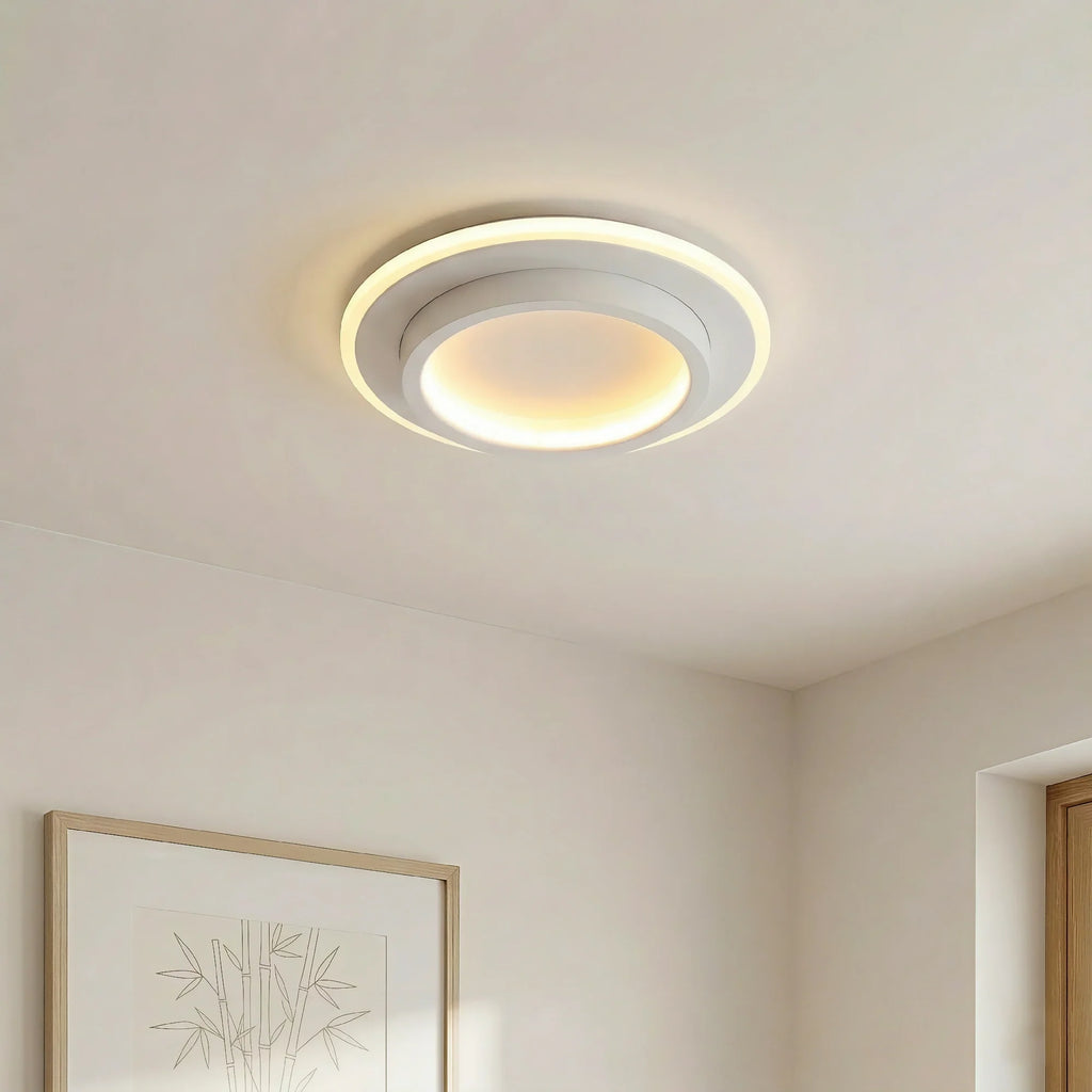 Lampada da soffitto moderna rotonda in metallo e acrilico