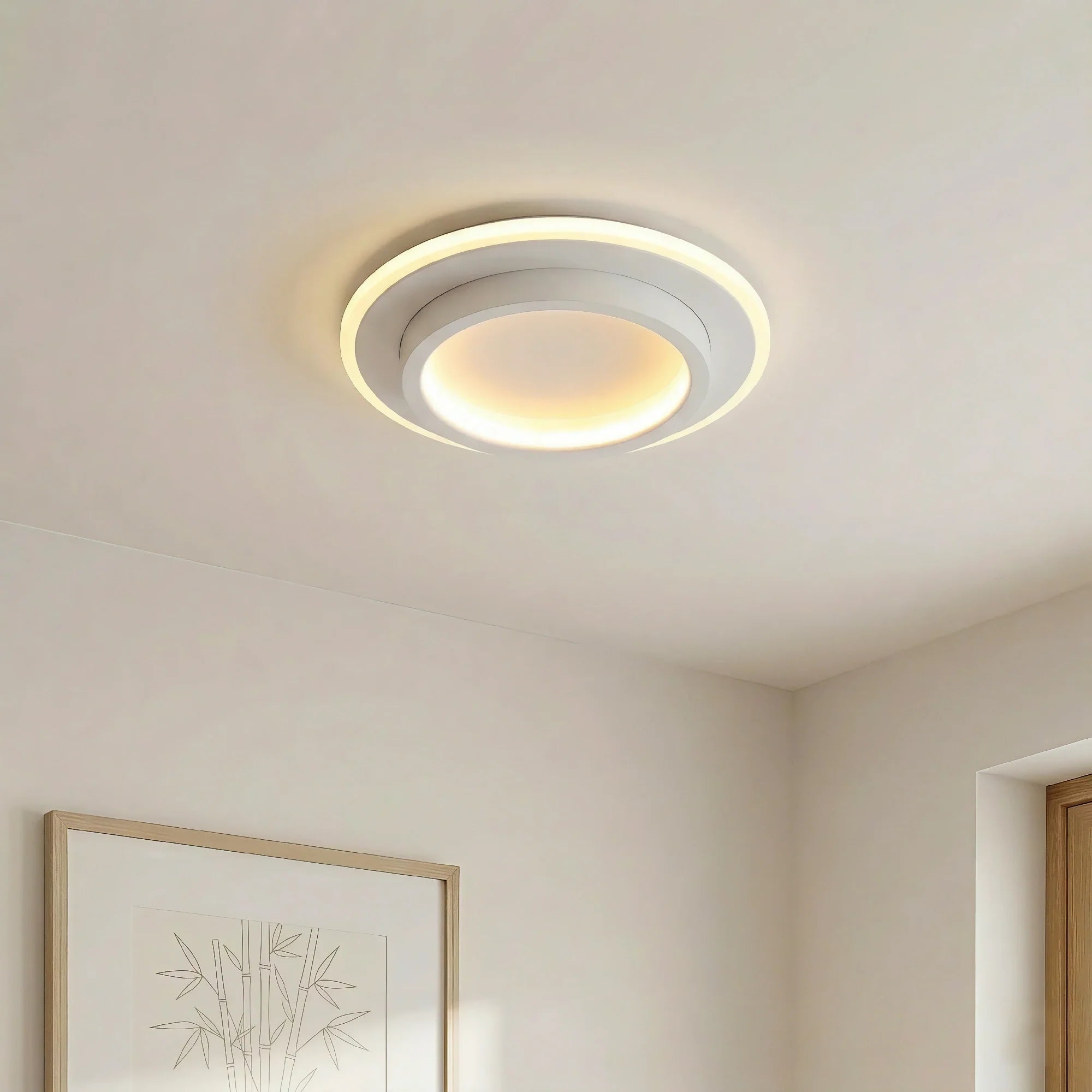 Lampada da soffitto moderna rotonda in metallo e acrilico