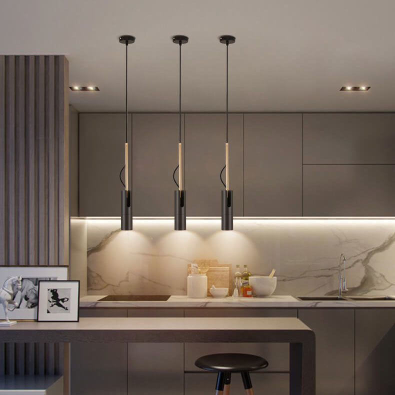 Luce a sospensione LED con spot moderno minimalista in oro a 1 luce