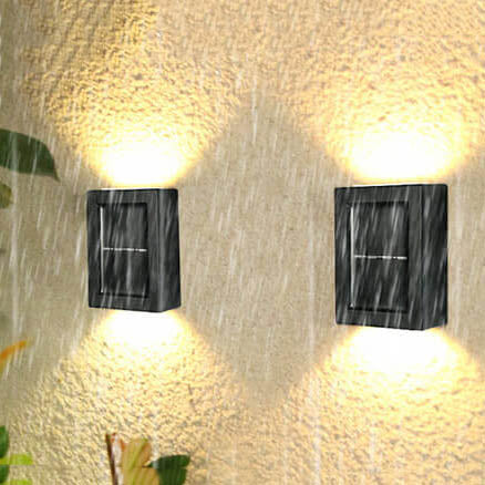 Lampada da Parete da Giardino LED Impermeabile Solare a Forma Quadrata
