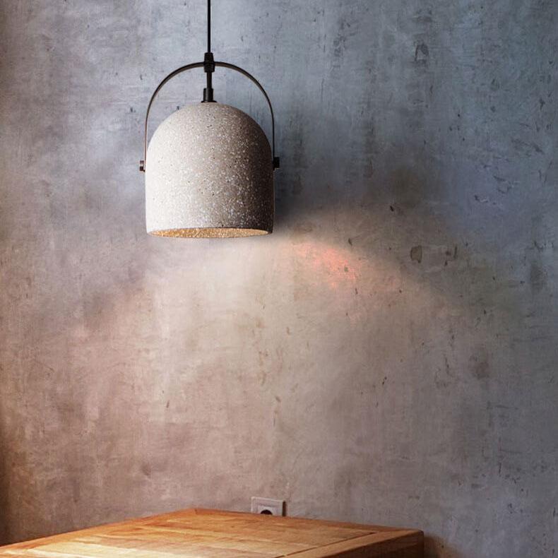 Lampada a Sospensione Cilindrica in Cemento Creativo Nordic con 1 Luce