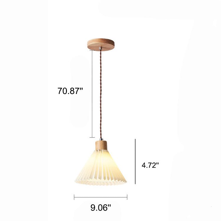 Lampada a Sospensione con Paralume Pieghettato Minimalista Nordico 1 Luce
