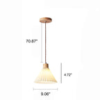 Lampada a Sospensione con Paralume Pieghettato Minimalista Nordico 1 Luce