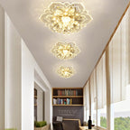 Moderno Lampadario LED a Soffitto a Forma di Fiore in Cristallo