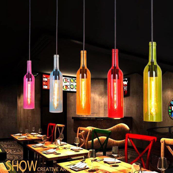 Lampadario in Vetro Antico con 1 Luce