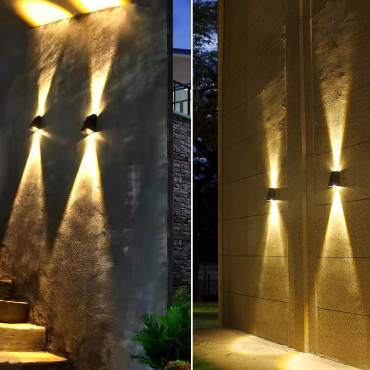 Lampada da Parete LED Impermeabile a Trapezio Semplice per Esterni con Luce Su e Giù
