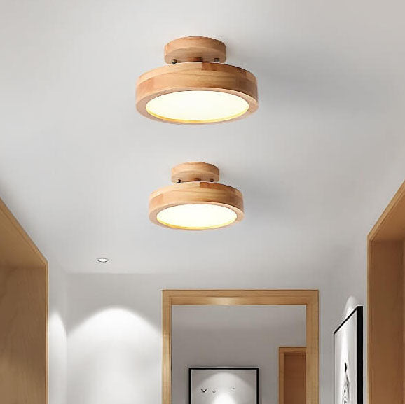 Lampada da soffitto a LED rotonda Nordic Log semi-incassata