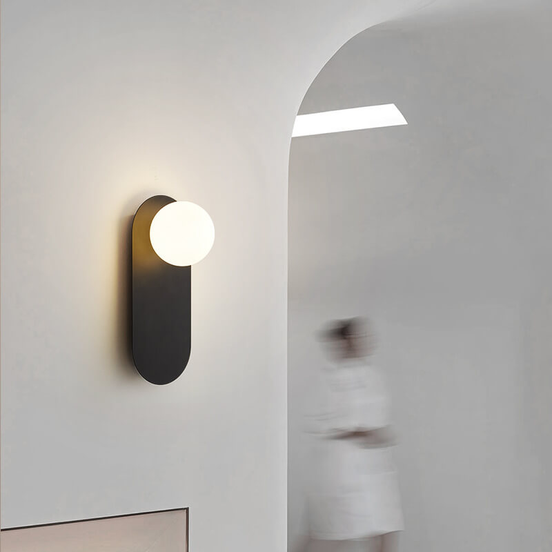 Base in Vetro Minimalista Nordico Lampada da Parete a 1 Luce