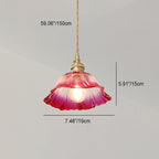 Lampada a Sospensione in Vetro di Rame con Girasole in Stile Art Deco Moderna per Soggiorno