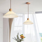 Lampada a Sospensione con Paralume Pieghettato Minimalista Nordico 1 Luce