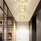 Moderno Lampadario LED a Soffitto a Forma di Fiore in Cristallo