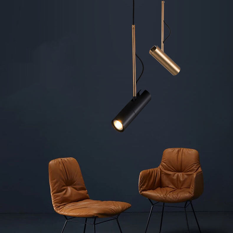 Luce a sospensione LED con spot moderno minimalista in oro a 1 luce
