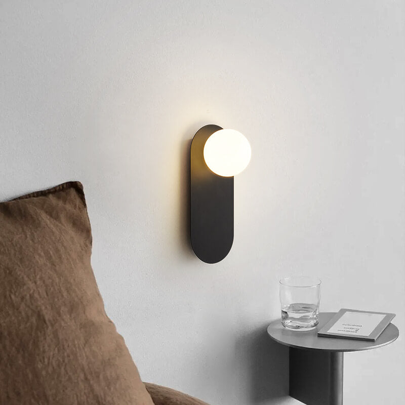 Base in Vetro Minimalista Nordico Lampada da Parete a 1 Luce