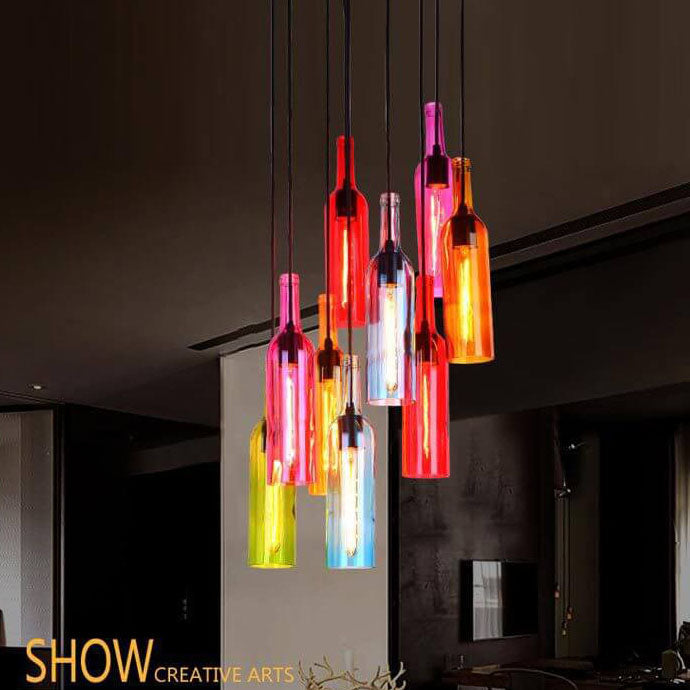Lampadario in Vetro Antico con 1 Luce