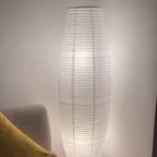 Lampada da terra con colonna in carta di riso minimalista nordica a 2 luci