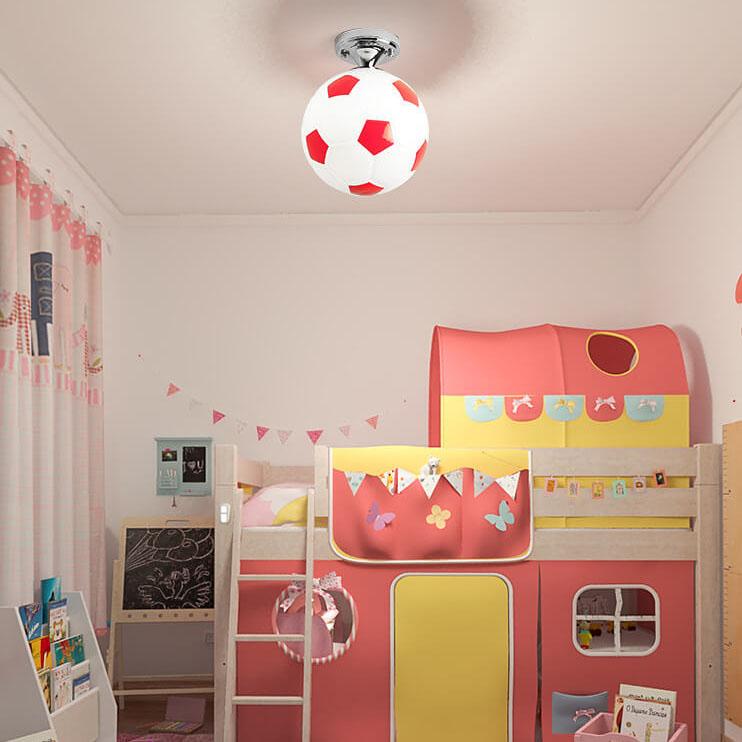 Luce da soffitto semi-incassata a 1 luce in vetro creativo da basket e calcio
