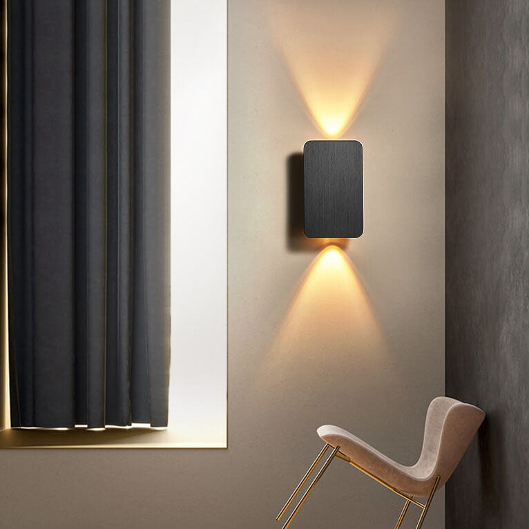 Lampada da Parete LED a Pannello Piano Rettangolare in Alluminio Minimalista Nordico con 2 Luci