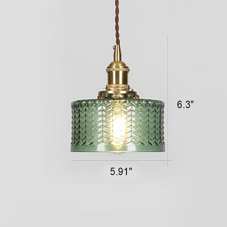 Lampada a Sospensione Circolare in Vetro Texture Ottone