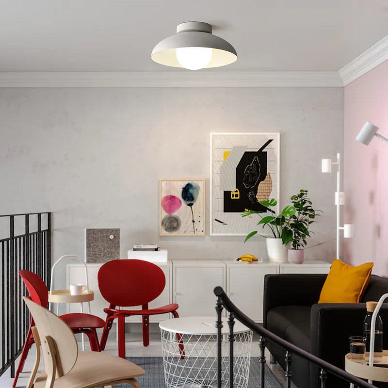 Lampada da soffitto moderna rotonda in metallo