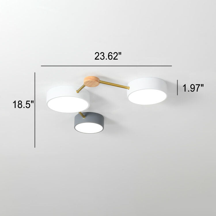 Illuminazione a Soffitto LED in Legno Massello e Ferro Stile Minimalista Scandinavo