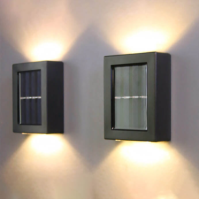 Lampada da Parete da Giardino LED Impermeabile Solare a Forma Quadrata