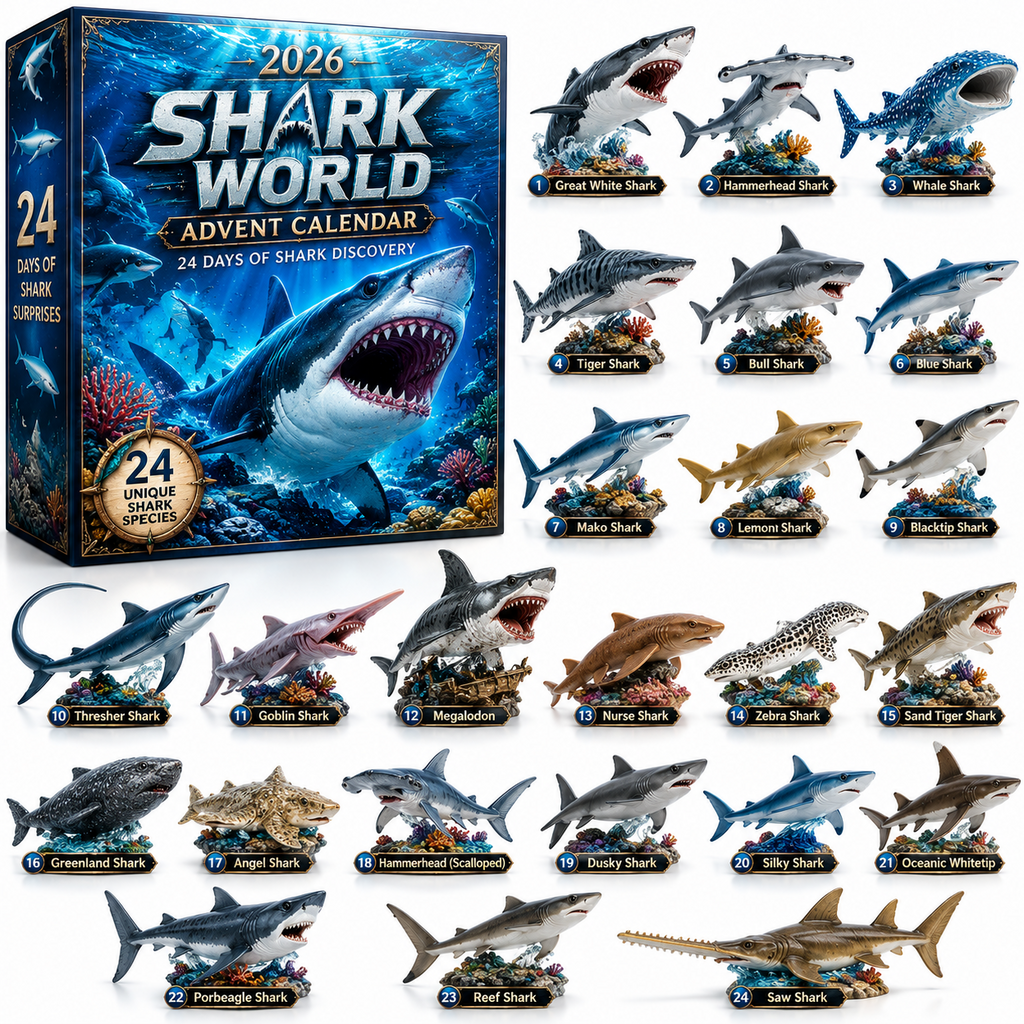 🔥50% di sconto solo per oggi-🦈 Calendario dell'Avvento Shark World 2026
