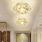 Moderno Lampadario LED a Soffitto a Forma di Fiore in Cristallo