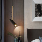 Luce a sospensione LED con spot moderno minimalista in oro a 1 luce