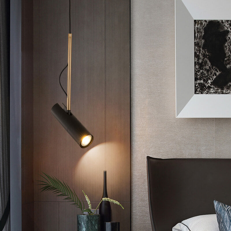 Luce a sospensione LED con spot moderno minimalista in oro a 1 luce