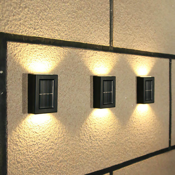 Lampada da Parete da Giardino LED Impermeabile Solare a Forma Quadrata