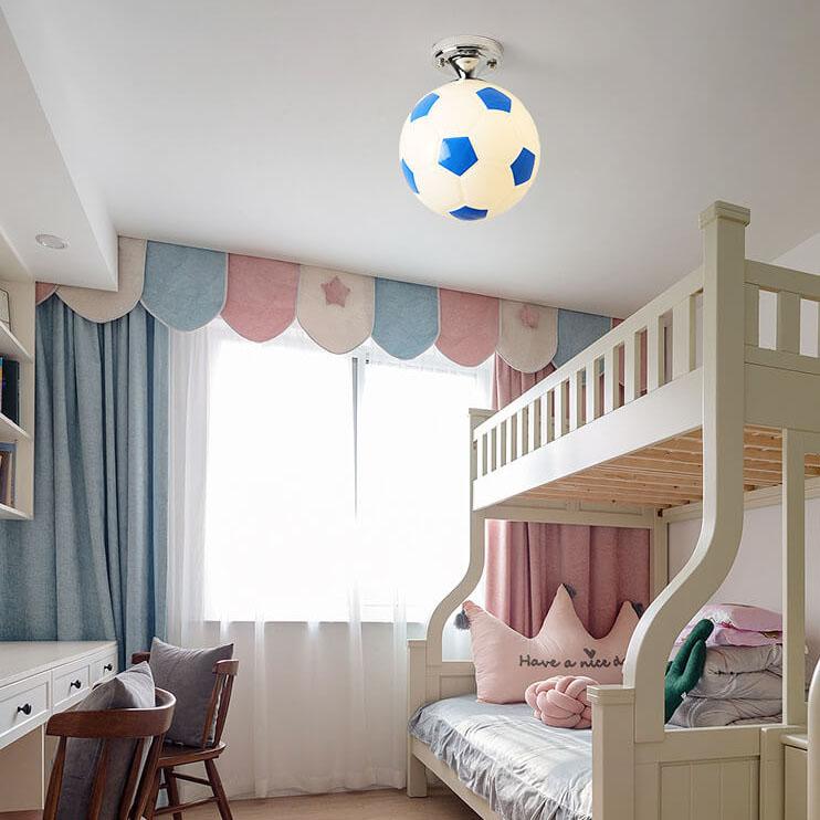Luce da soffitto semi-incassata a 1 luce in vetro creativo da basket e calcio