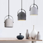 Lampada a Sospensione Cilindrica in Cemento Creativo Nordic con 1 Luce