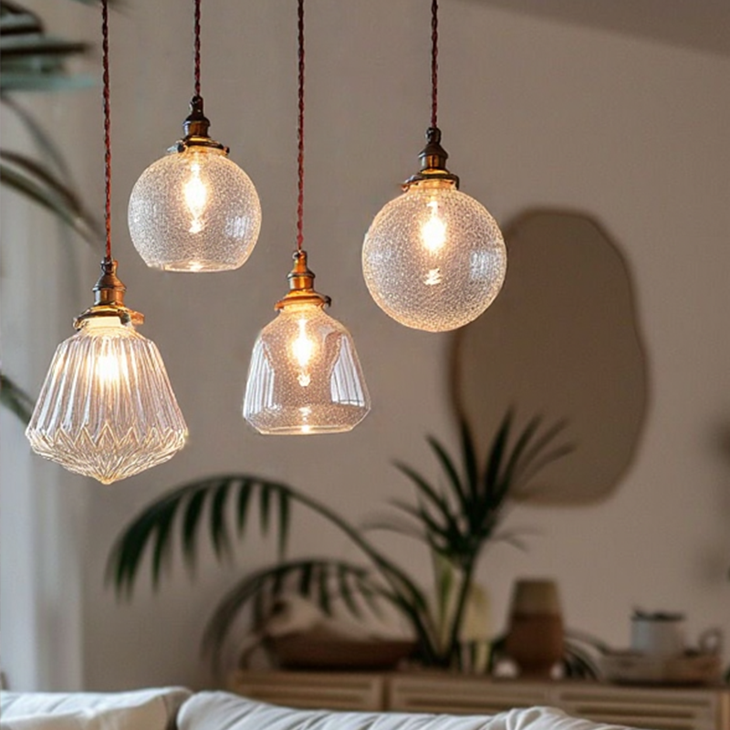 Lampada a Sospensione in Vetro di Cristallo Moderno Nordic