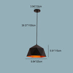 Moderna Lampada a Sospensione in Ferro Geometrica a Rombo con 1 Luce